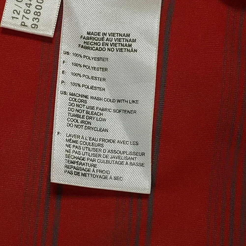 Adidas Golf Polo Shirt Climalite Short Sleeve Red Gray Stripes‎ Mens Size Large